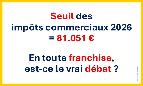 Le seuil de la franchise des impôts commerciaux passe de 80.011 à 81.051 € en 2026 pour les associations, les fonds de dotation, etc. Le vrai enjeu, ce n'est pas le seuil. C'est ce qu'on met dedans !